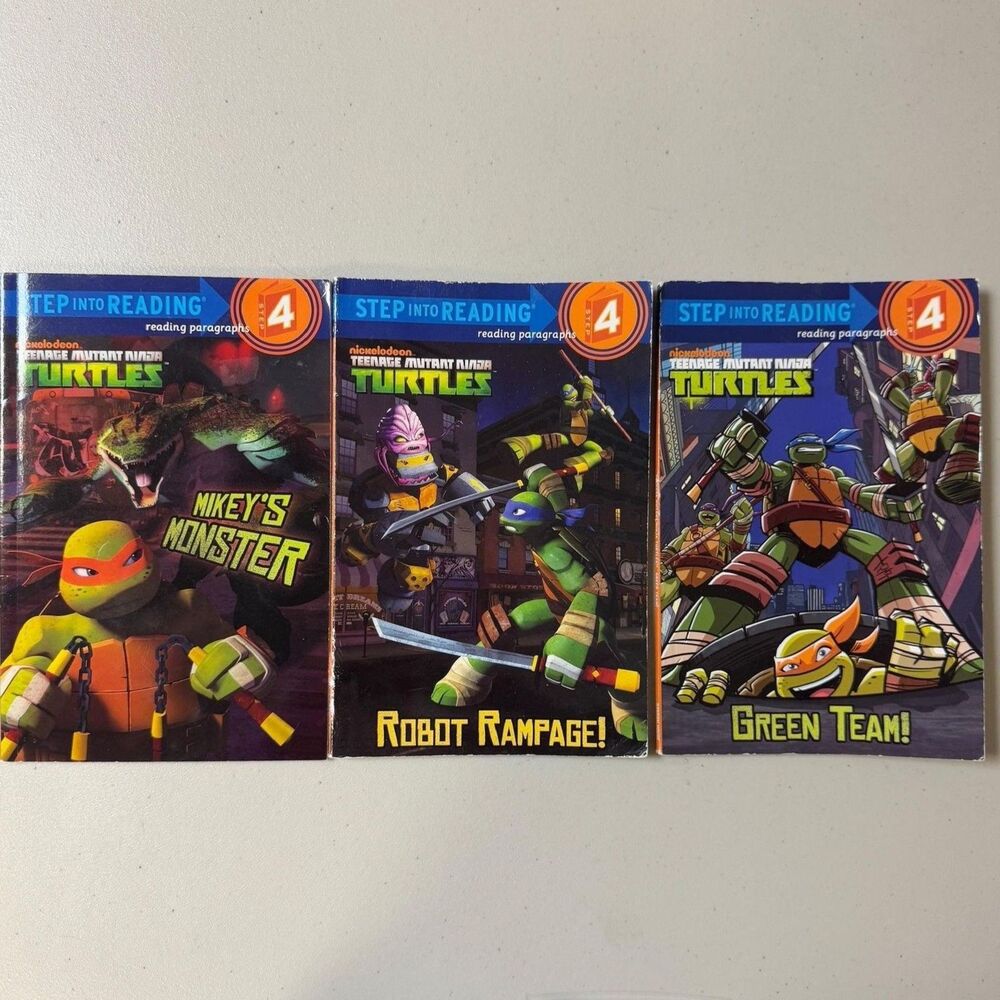 Teenage Mutant Ninja Turtles Books TMNJ 3 Set Grades 2-3 Level 4 Step To Reading